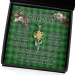 To My Beautiful Soulmate Sunflower Necklace In Your Eyes I Have Found My Home Clan Arthur Tartan Jewelry For Girlfriend, Tartan Sunflower Pendant Necklace, Scottish Tartan Jewelry, valentine necklace, necklace girlfriend, necklace for wife, cute necklaces for girlfriend, jewelry for girlfriend, to my soulmate necklace, to my future wife necklace