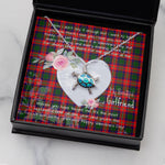 Sea Turtle Necklace Gift for My Beautiful Girlfriend Valentines Necklace Clan Charteris Tartan Blue Turtle Necklace