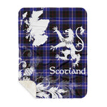 Sherpa Blanket - Tartan Blanket Thistle and Lion Scottish Clan Dunlop Plaid Blanket, plaid sherpa blanket queen,purple sherpa blanket,queen sherpa blanket,queen size sherpa blanket,red sherpa blanket,scottish tartan blankets,sherpa blanket,sherpa christmas blanket