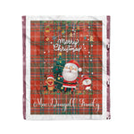 Personalized Gift Tartan Plaid Blanket Clan MacDougall Ancient With Funny Santa Snowman Reindeer Merry Christmas Fleece Blanket, Home Living Room, Plaid Blanket, Tartan Blanket, Scottish Blanket, Buffalo fleece blanket, Christmas Blanket