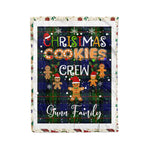 Personalized Gift Tartan Plaid Blanket Clan Gunn With Christmas Cookie Baking Crew Christmas Gift Blanket, Plaid Blanket, Christmas Fleece Blanket, Christmas Blanket, Tartan Blanket, Scottish Blanket, Scotland Blanket, Family Name Blanket, Custom Blanket, Personalized Blanket