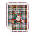 Personalized Gift Tartan Plaid Blanket Clan MacDuff Dress Ancient With Funny Santa Snowman Reindeer Merry Christmas Gift Sherpa Blanket, blue plaid sherpa blanket,blue tartan sherpa blanket,Buchan,buffalo plaid sherpa blanket,christmas sherpa blanket,Christmas Throw Blanket