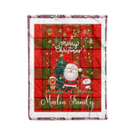 Personalized Gift Tartan Plaid Blanket Clan Maxton With Funny Santa Snowman Reindeer Merry Christmas Fleece Blanket, Home Living Room, Plaid Blanket, Tartan Blanket, Scottish Blanket, Buffalo fleece blanket, Christmas Blanket