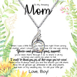 To My Amazing Mom Necklace From Son Little Boy You Taught Me Right Mom Birthday Gift For Her Mother's Day Phoenix Rising Necklace