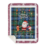 Personalized Gift Tartan Plaid Blanket Clan MacRae Hunting Ancient With Funny Santa Snowman Reindeer Merry Christmas Gift Sherpa Blanket, blue plaid sherpa blanket,blue tartan sherpa blanket,Buchan,buffalo plaid sherpa blanket,christmas sherpa blanket,Christmas Throw Blanket