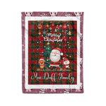 Personalized Gift Tartan Plaid Blanket Clan MacDuff With Funny Santa Snowman Reindeer Merry Christmas Fleece Blanket, Home Living Room, Plaid Blanket, Tartan Blanket, Scottish Blanket, Buffalo fleece blanket, Christmas Blanket