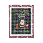 Personalized Gift Tartan Plaid Blanket Clan Davidson of Tulloch Dress With Funny Santa Snowman Reindeer Merry Christmas Fleece Blanket, Home Living Room, Plaid Blanket, Tartan Blanket, Scottish Blanket, Buffalo fleece blanket, Christmas Blanket