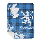 Sherpa Blanket - Tartan Blanket Thistle and Lion Scottish Clan MacNeill Of Barra Blue Plaid Blanket, plaid sherpa blanket queen,purple sherpa blanket,queen sherpa blanket,queen size sherpa blanket,red sherpa blanket,scottish tartan blankets,sherpa blanket,sherpa christmas blanket