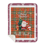 Personalized Gift Tartan Plaid Blanket Clan Scott Ancient With Funny Santa Snowman Reindeer Merry Christmas Gift Sherpa Blanket, blue plaid sherpa blanket,blue tartan sherpa blanket,Buchan,buffalo plaid sherpa blanket,christmas sherpa blanket,Christmas Throw Blanket