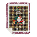 Personalized Gift Tartan Plaid Blanket Clan Dunlop Hunting With Funny Santa Snowman Reindeer Merry Christmas Gift Sherpa Blanket, blue plaid sherpa blanket,blue tartan sherpa blanket,Buchan,buffalo plaid sherpa blanket,christmas sherpa blanket,Christmas Throw Blanket