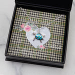 Sea Turtle Necklace Gift for My Beautiful Girlfriend Valentines Necklace Clan Burns Tartan Blue Turtle Necklace
