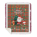 Personalized Gift Tartan Plaid Blanket Clan MacKinnon Ancient With Funny Santa Snowman Reindeer Merry Christmas Gift Sherpa Blanket, blue plaid sherpa blanket,blue tartan sherpa blanket,Buchan,buffalo plaid sherpa blanket,christmas sherpa blanket,Christmas Throw Blanket