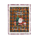 Personalized Gift Tartan Plaid Blanket Clan Grant of Edinchat With Funny Santa Snowman Reindeer Merry Christmas Fleece Blanket, Christmas Blanket, Plaid Blanket, Tartan Blanket,Scottish Blanket