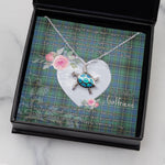 Sea Turtle Necklace Gift for My Beautiful Girlfriend Valentines Necklace Clan MacInnes Ancient Tartan Blue Turtle Necklace