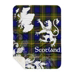 Sherpa Blanket - Tartan Blanket Thistle and Lion Scottish Clan Muir Plaid Blanket, plaid sherpa blanket queen,purple sherpa blanket,queen sherpa blanket,queen size sherpa blanket,red sherpa blanket,scottish tartan blankets,sherpa blanket,sherpa christmas blanket