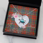 Sea Turtle Necklace Gift for My Beautiful Girlfriend Valentines Necklace Clan MacLean Of Duart Tartan Blue Turtle Necklace