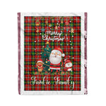 Personalized Gift Tartan Plaid Blanket Clan Fairlie With Funny Santa Snowman Reindeer Merry Christmas Fleece Blanket, Home Living Room, Plaid Blanket, Tartan Blanket, Scottish Blanket, Buffalo fleece blanket, Christmas Blanket