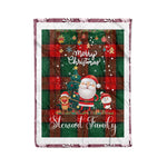Personalized Gift Tartan Plaid Blanket Clan Stewart Atholl Modern With Funny Santa Snowman Reindeer Merry Christmas Fleece Blanket, Home Living Room, Plaid Blanket, Tartan Blanket, Scottish Blanket, Buffalo fleece blanket, Christmas Blanket