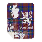 Sherpa Blanket - Tartan Blanket Thistle and Lion Scottish Clan Chisholm Hunting Modern Plaid Blanket, plaid sherpa blanket queen,purple sherpa blanket,queen sherpa blanket,queen size sherpa blanket,red sherpa blanket,scottish tartan blankets,sherpa blanket,sherpa christmas blanket