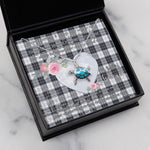 Sea Turtle Necklace Gift for My Beautiful Girlfriend Valentines Necklace Clan MacRae Dress Modern Tartan Blue Turtle Necklace