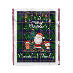 Personalized Gift Tartan Plaid Blanket Clan Carmichael Modern With Funny Santa Snowman Reindeer Merry Christmas Fleece Blanket, Home Living Room, Plaid Blanket, Tartan Blanket, Scottish Blanket, Buffalo fleece blanket, Christmas Blanket