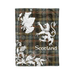 Scotstee Shop Tartan Plaid Fleece Blankets Thistle and Lion Scottish Clan Stewart Hunting Weathered Plaid Blanket