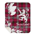 Scotstee Shop - Tartan Blanket Thistle and Lion Scottish Clan Little Plaid Blanket - Sherpa Blanket