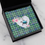 Sea Turtle Necklace Gift for My Beautiful Girlfriend Valentines Necklace Clan Graham Of Montrose Ancient Tartan Blue Turtle Necklace