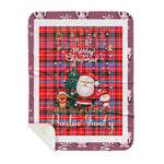 Personalized Gift Tartan Plaid Blanket Clan Preston With Funny Santa Snowman Reindeer Merry Christmas Gift Sherpa Blanket, blue plaid sherpa blanket,blue tartan sherpa blanket,Buchan,buffalo plaid sherpa blanket,christmas sherpa blanket,Christmas Throw Blanket-Recovered