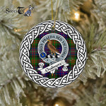 Chalmers Scottish Clan Tartan Crest Badge Plaid Ornament Gift. Christmas Tree Ornament Chalmers Clan Tartan Ornament,  ceramic ornament, personalized christmas ornaments, christmas tree ornaments, christmas door decorations, Plaid Ornament, Tartan Ceramic Ornament