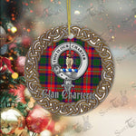 Charteris Celtic Circle Plaid Ornament Gift. Christmas Tree Ornament Charteris Clan Tartan Ornament Great Christmas Ornaments Gift - Scotstee Shop