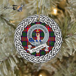 Charteris Scottish Clan Tartan Crest Badge Plaid Ornament Gift. Christmas Tree Ornament Charteris Clan Tartan Ornament,  ceramic ornament, personalized christmas ornaments, christmas tree ornaments, christmas door decorations, Plaid Ornament, Tartan Ceramic Ornament