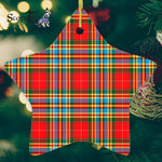 Chattan Modern Tartan Ornament Star Ornament, Christmas Star Decorations, ceramic ornament, Plaid Star Ceramic Ornament, Christmas Ornament Decorations Gift
