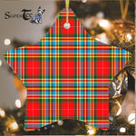 Chattan Modern Tartan Ornament Star Ornament, Christmas Star Decorations, ceramic ornament, Plaid Star Ceramic Ornament, Christmas Ornament Decorations Gift
