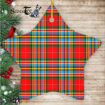 Chattan Modern Tartan Ornament Star Ornament, Christmas Star Decorations, ceramic ornament, Plaid Star Ceramic Ornament, Christmas Ornament Decorations Gift