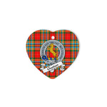 Chattan Scottish Clan Badge Plaid Christmas Ornaments Gift Heart Ornament Chattan Clan Tartan Ornaments, Plaid Ornament, christmas Ornament, plaid christmas ornament