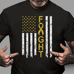 Scotstee Shop - Childhood Cancer Awareness American Flag Distresse 4th Of July Shirt Childhood Cancer Shirts childhood cancer shirt