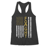 Childhood Cancer Awareness American Flag Distresse Women's Tank Top childhood cancer shirt - Scotstee Shop