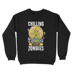 Chillin With My Zombies Funny Halloween Zombie Chillin With My Zombies Funny Halloween Zombie Womens Halloween Sweatshirts, Halloween Sweatshirt Plus Size - Scotstee Shop