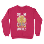 Chillin With My Zombies Funny Halloween Zombie Chillin With My Zombies Funny Halloween Zombie Womens Halloween Sweatshirts, Halloween Sweatshirt Plus Size - Scotstee Shop