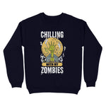 Chillin With My Zombies Funny Halloween Zombie Chillin With My Zombies Funny Halloween Zombie Womens Halloween Sweatshirts, Halloween Sweatshirt Plus Size - Scotstee Shop