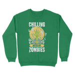 Chillin With My Zombies Funny Halloween Zombie Chillin With My Zombies Funny Halloween Zombie Womens Halloween Sweatshirts, Halloween Sweatshirt Plus Size - Scotstee Shop
