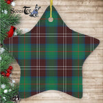 Chisholm Hunting Ancient Tartan Ornament Star Ornament, Christmas Star Decorations, ceramic ornament, Plaid Star Ceramic Ornament, Christmas Ornament Decorations Gift
