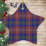 Chisholm Hunting Modern Tartan Ornament Star Ornament, Christmas Star Decorations, ceramic ornament, Plaid Star Ceramic Ornament, Christmas Ornament Decorations Gift