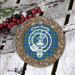 Circle Ornament (2 sided) - Keith Clan Tartan Crest Badge Old - Scotstee Shop