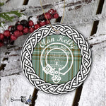 Circle Ornament (2 sided) - Kelly Clan Tartan Crest Badge - Scotstee Shop