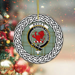 Circle Ornament (2 sided) - Kelly Scottish Clan Tartan Crest Badge - Scotstee Shop