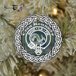 Circle Ornament (2 sided) - Kennedy Clan Tartan Crest Badge - Scotstee Shop