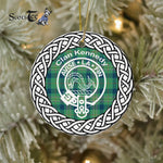 Circle Ornament (2 sided) - Kennedy Clan Tartan Crest Badge Old - Scotstee Shop