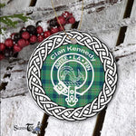 Circle Ornament (2 sided) - Kennedy Clan Tartan Crest Badge Old - Scotstee Shop